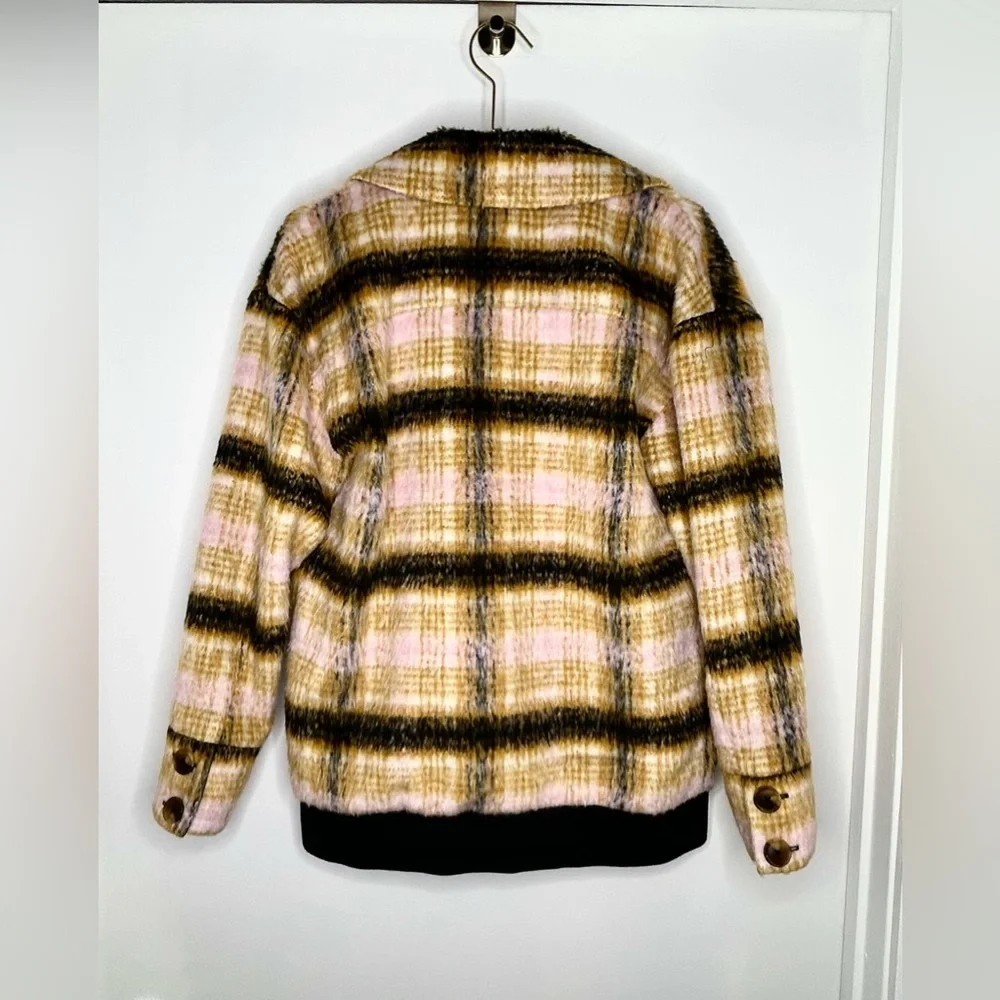 For Love & Lemons Rachel Jacket XXS NWT – Fuzzy Plaid Fall Layer - Picture 3 of 7